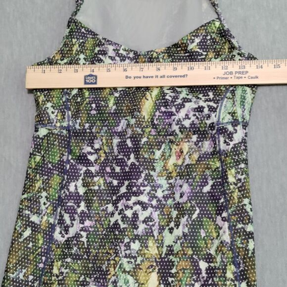 Lululemon Running In The City Mesh Tank Top Size 6 Floral White Multi Pistachio - Picture 9 of 12